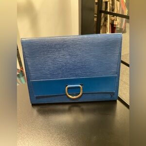 Pre Owned Louis Vuitton Blue Clutch Designer Bag w/ Dustbag